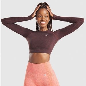 Gymshark Vital Seamless Crop Top - Cherry Chocolate